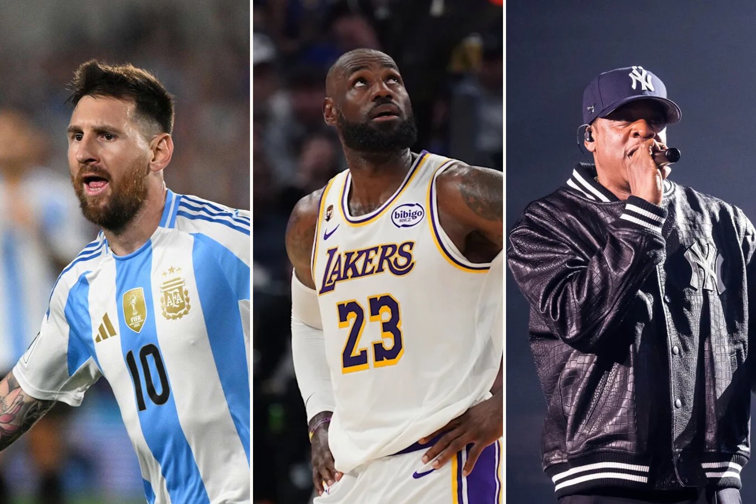 Lionel Messi, LeBron James, and JAY-Z