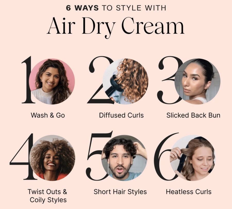 JVN Air Dry Cream styling guide